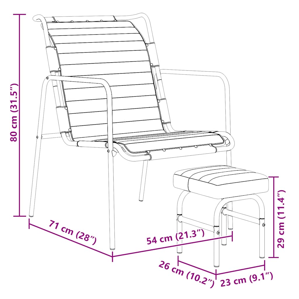 Fauteuil de relaxation avec repose-pied Marron Cuir véritable