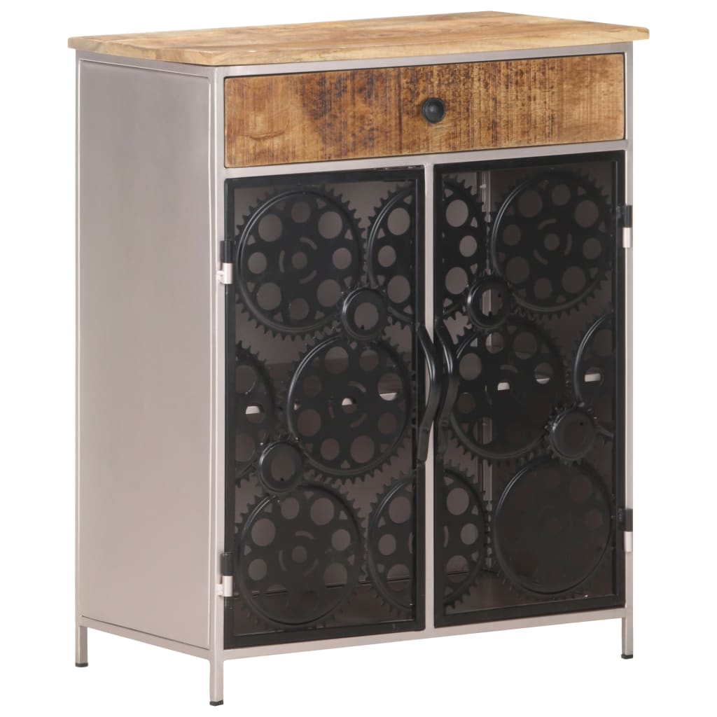 Buffet 60x35x75 cm Bois de manguier brut et fer - XIOS