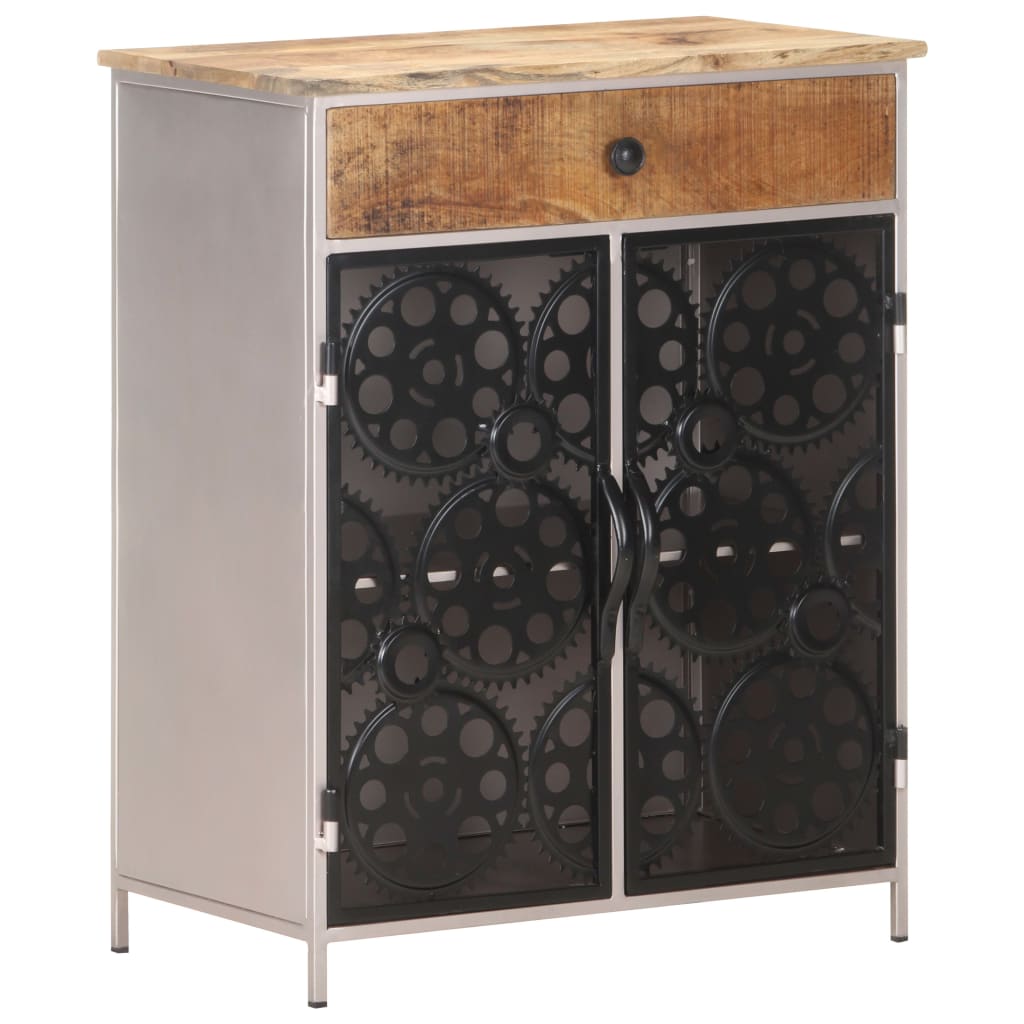 Buffet 60x35x75 cm Bois de manguier brut et fer - XIOS