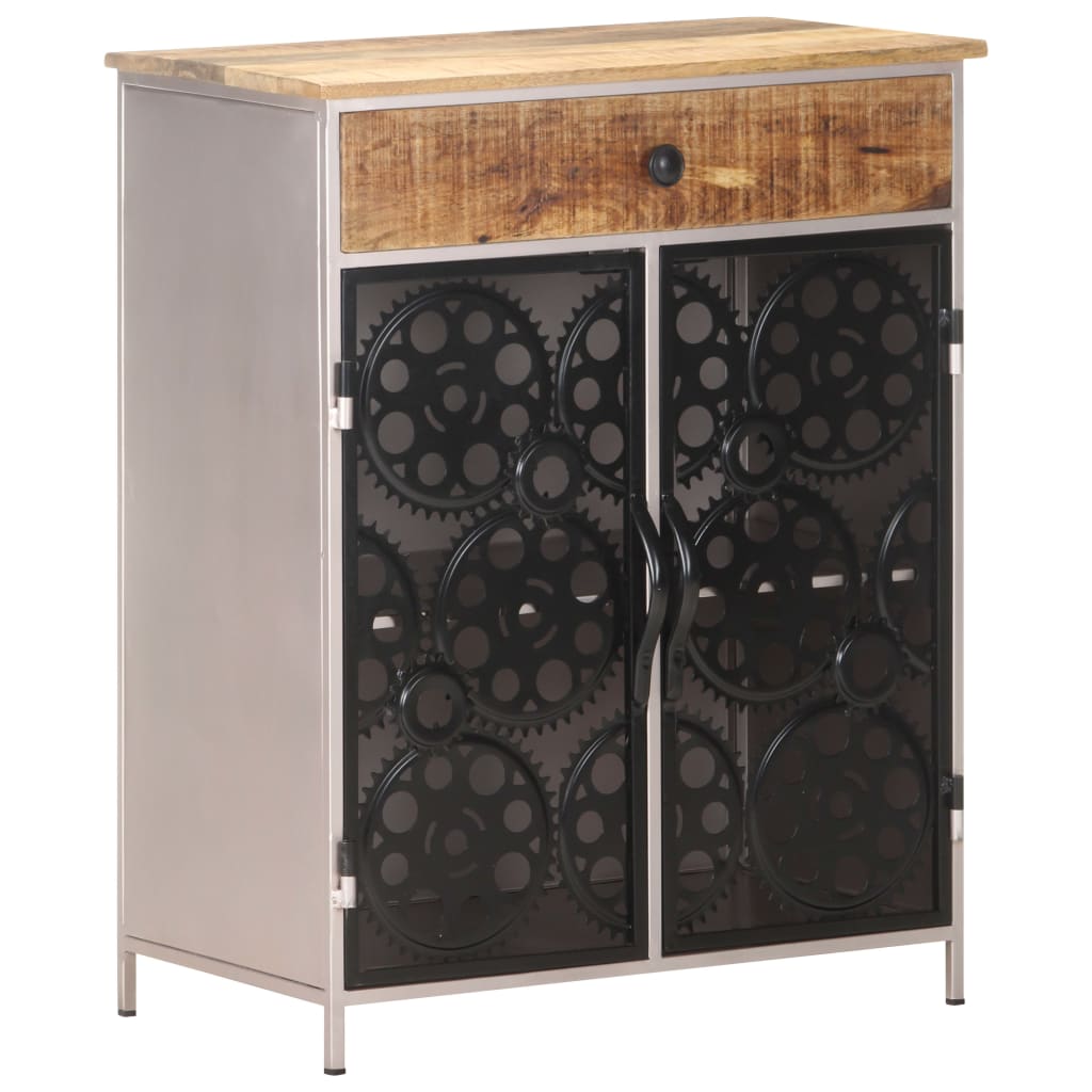 Buffet 60x35x75 cm Bois de manguier brut et fer - XIOS