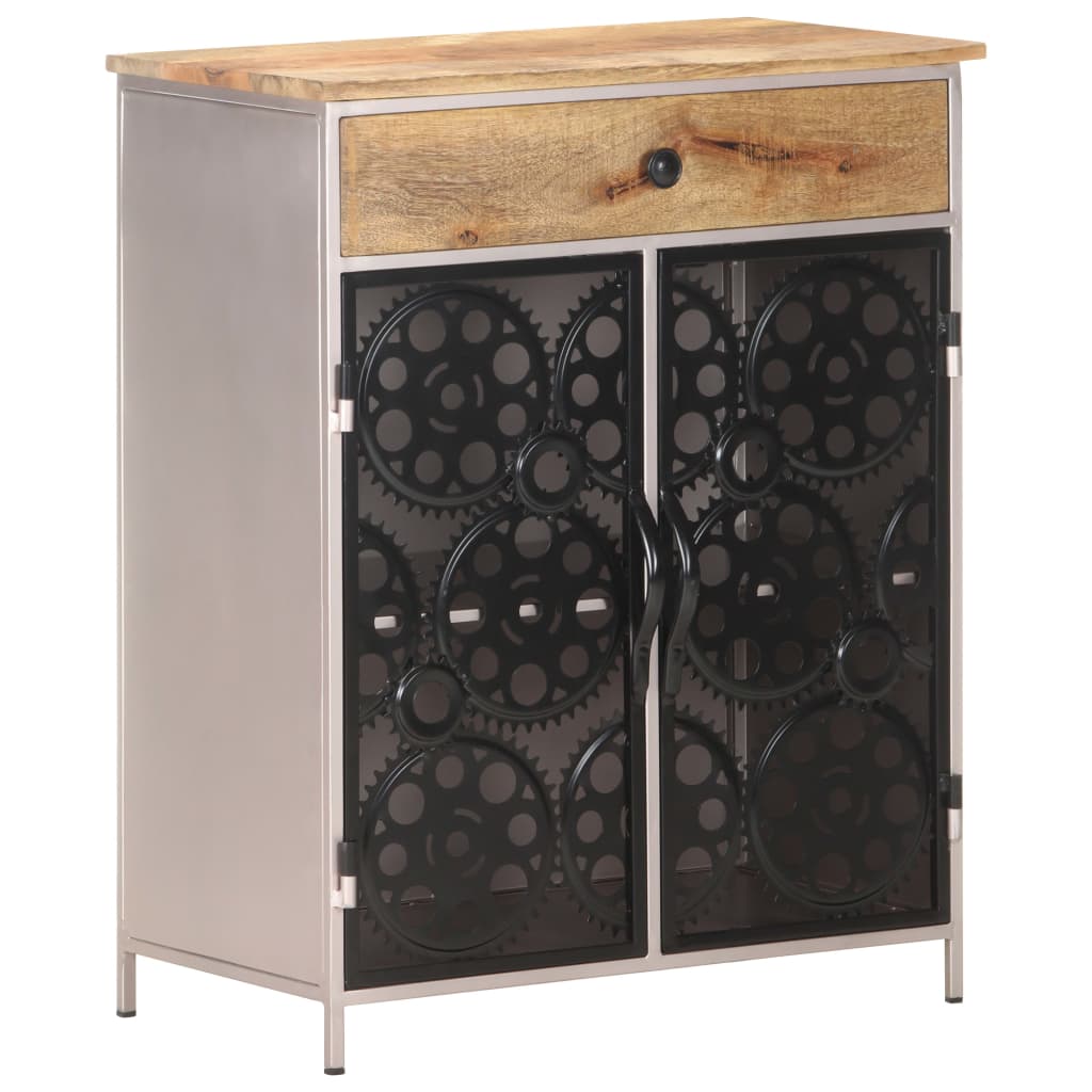 Buffet 60x35x75 cm Bois de manguier brut et fer - XIOS