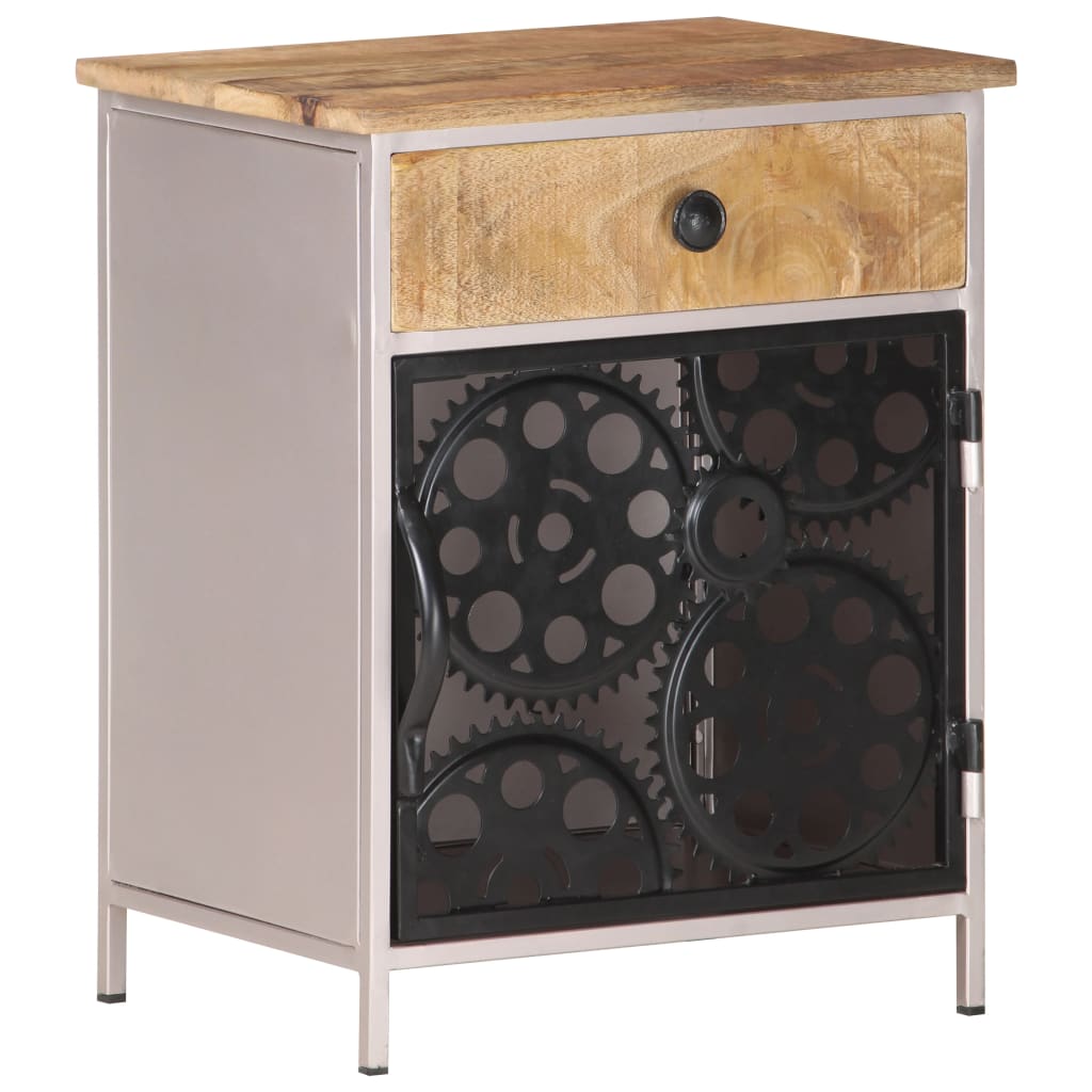 Table de chevet 40x30x50 cm Bois de manguier brut - XIOS