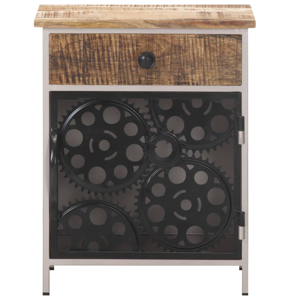 Table de chevet 40x30x50 cm Bois de manguier brut - XIOS