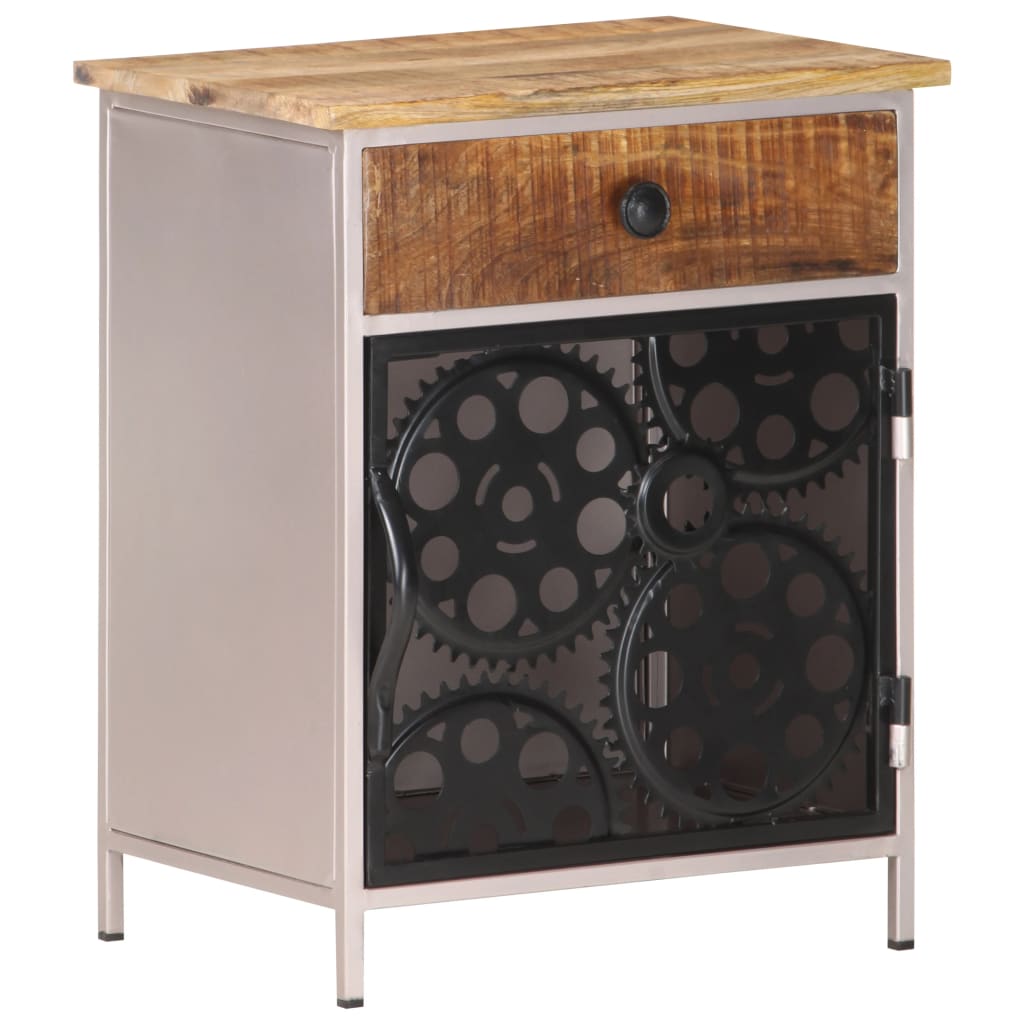 Table de chevet 40x30x50 cm Bois de manguier brut - XIOS