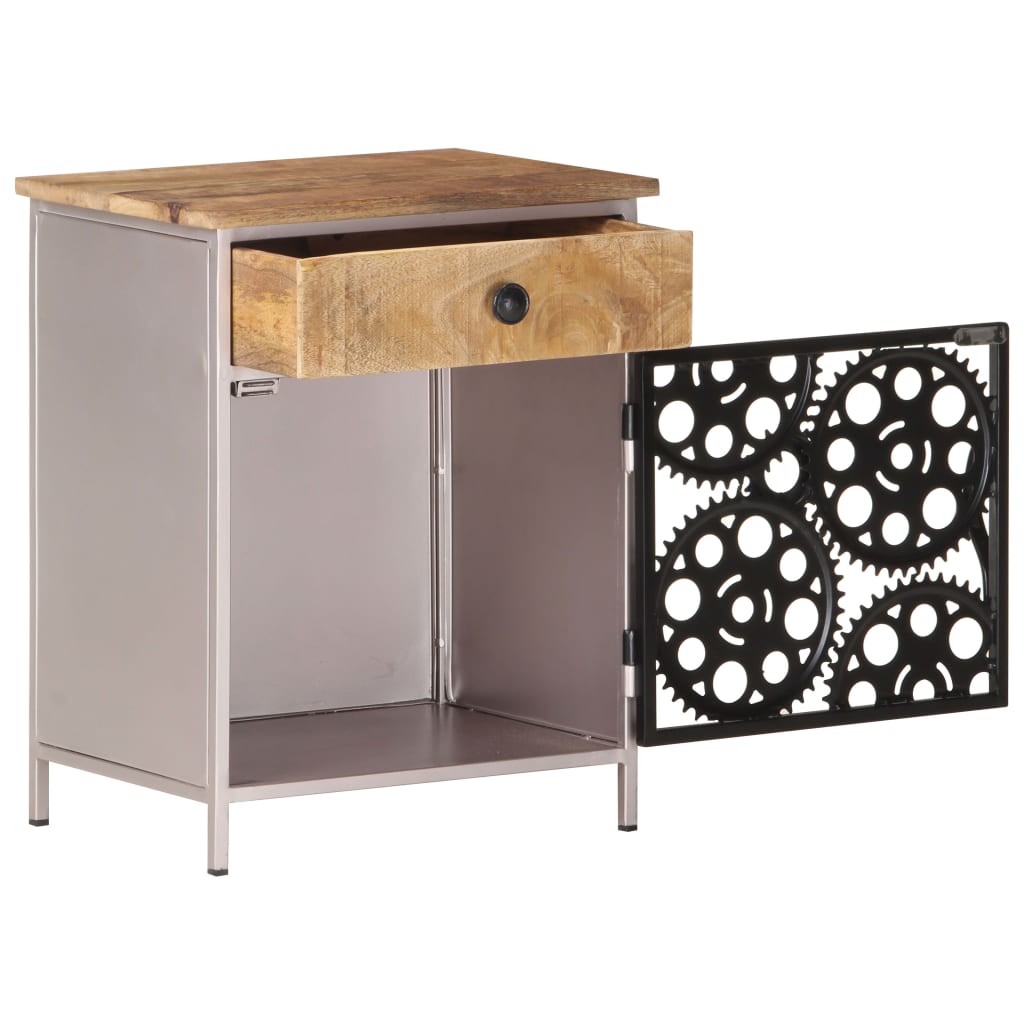 Table de chevet 40x30x50 cm Bois de manguier brut - XIOS