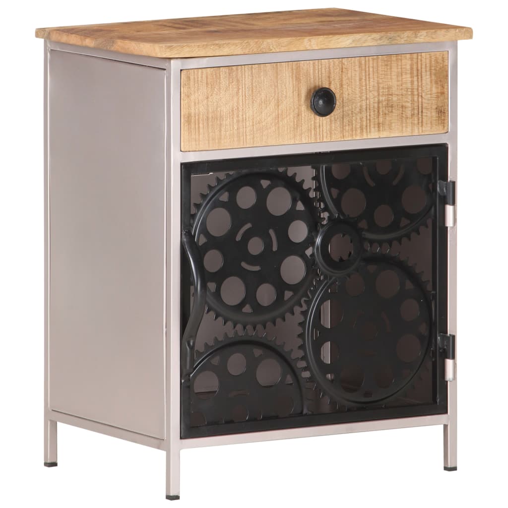 Table de chevet 40x30x50 cm Bois de manguier brut - XIOS