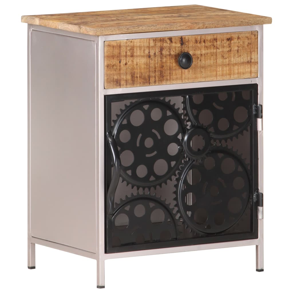 Table de chevet 40x30x50 cm Bois de manguier brut - XIOS