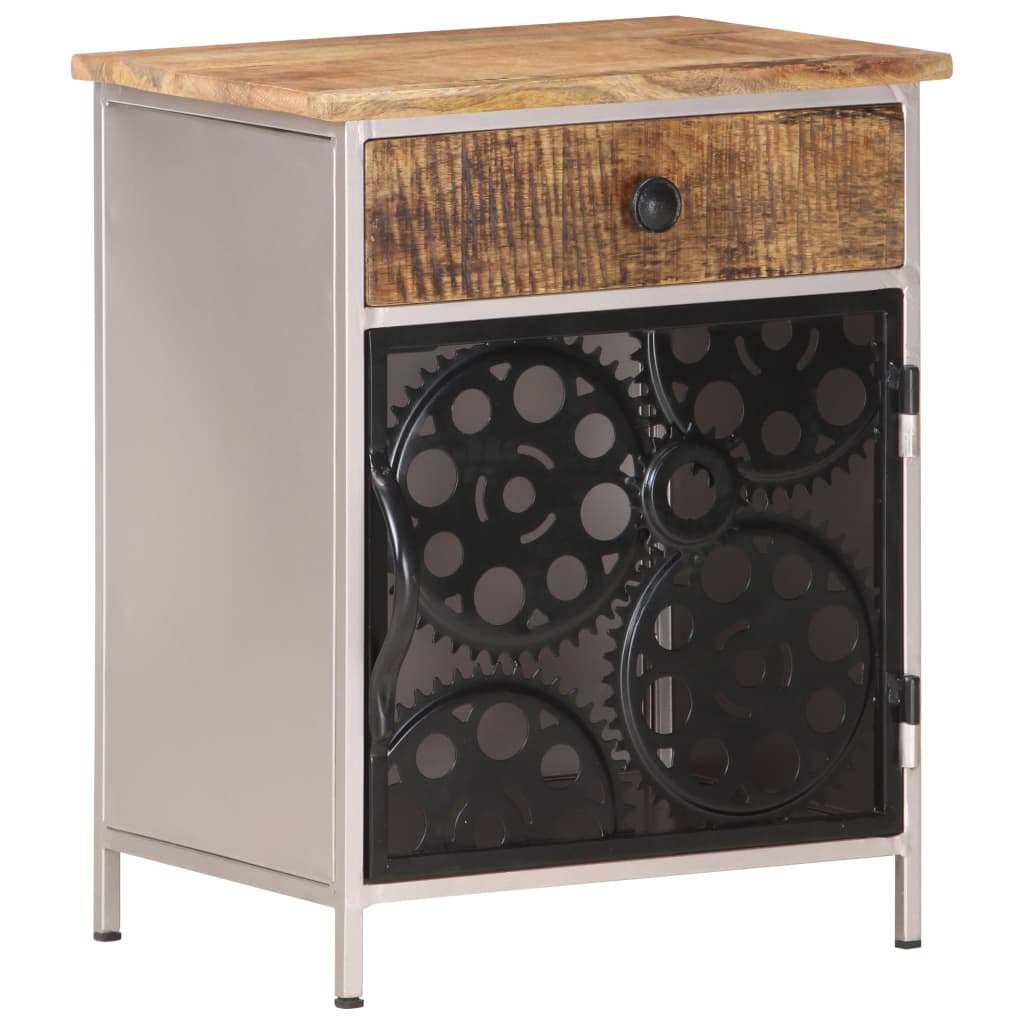 Table de chevet 40x30x50 cm Bois de manguier brut - XIOS