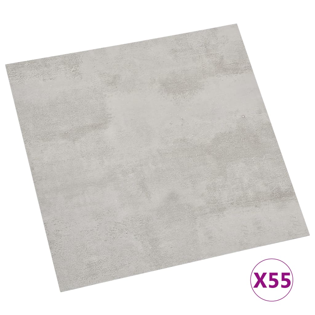 Dalles de plancher autoadhésives 55 pcs PVC 5,11 m² gris clair Tapis & revêtements de sol vidaXL