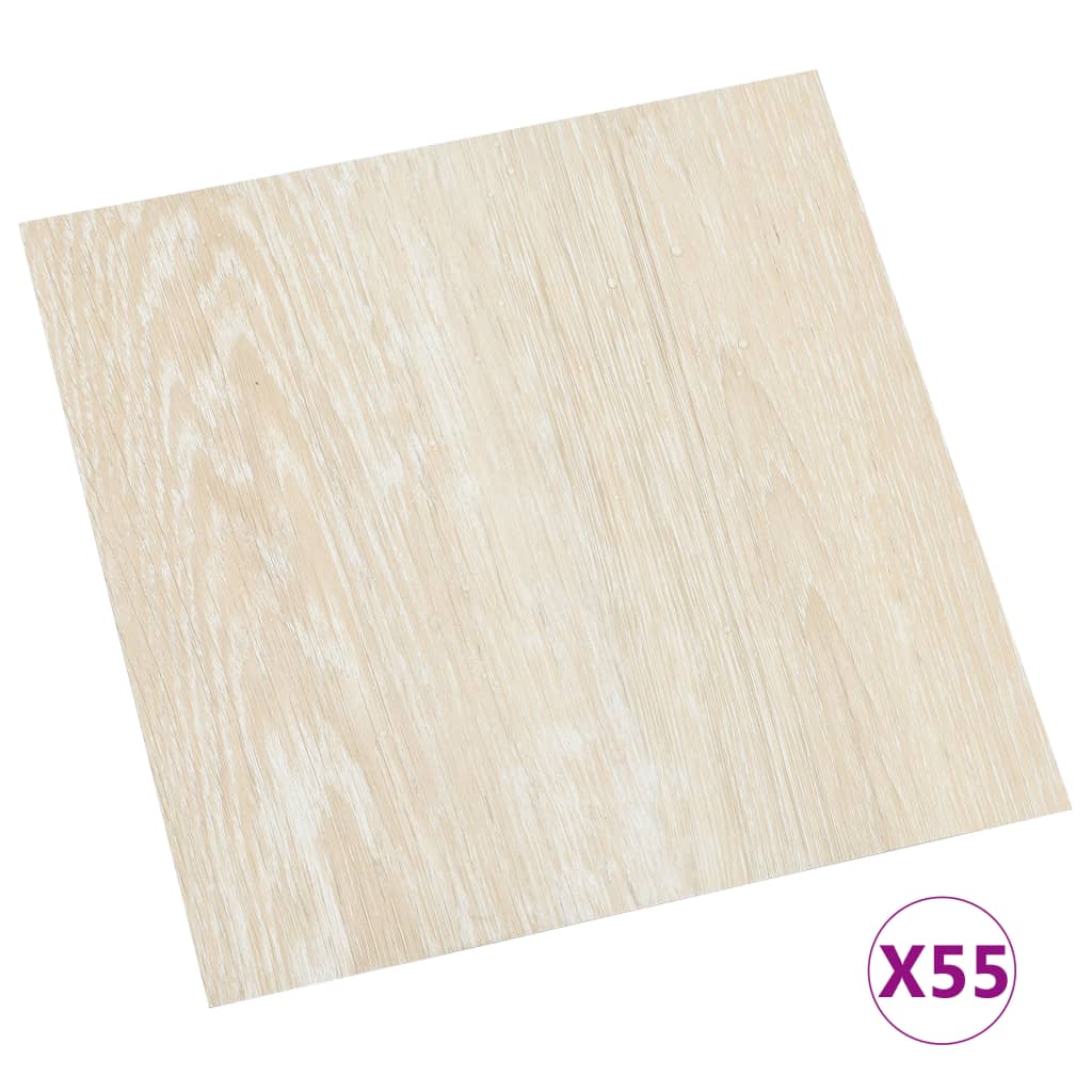 Dalles de plancher autoadhésives 55 pcs PVC 5,11 m² beige Tapis & revêtements de sol vidaXL
