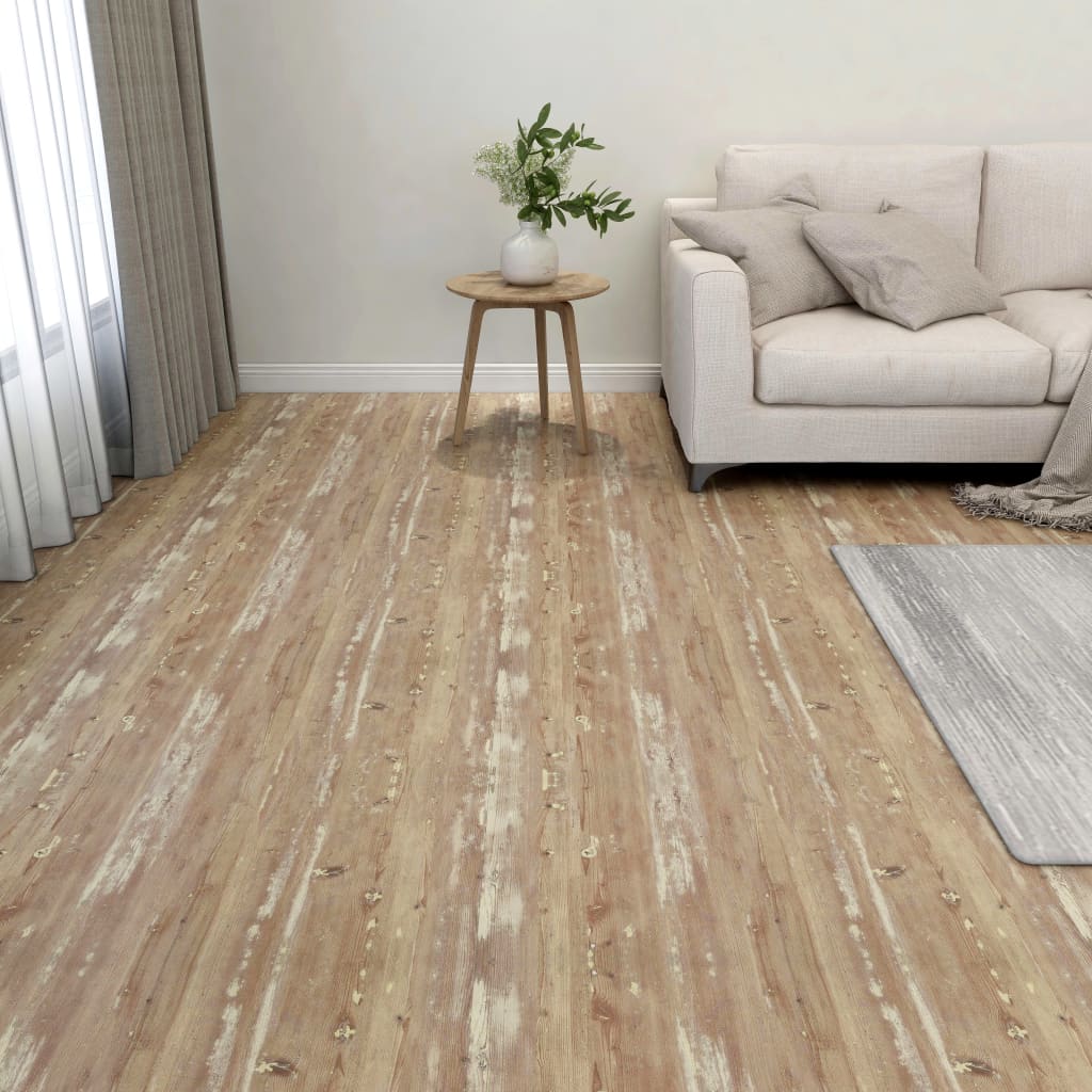 Dalles de plancher autoadhésives 55 pcs PVC 5,11 m² marron Tapis & revêtements de sol vidaXL