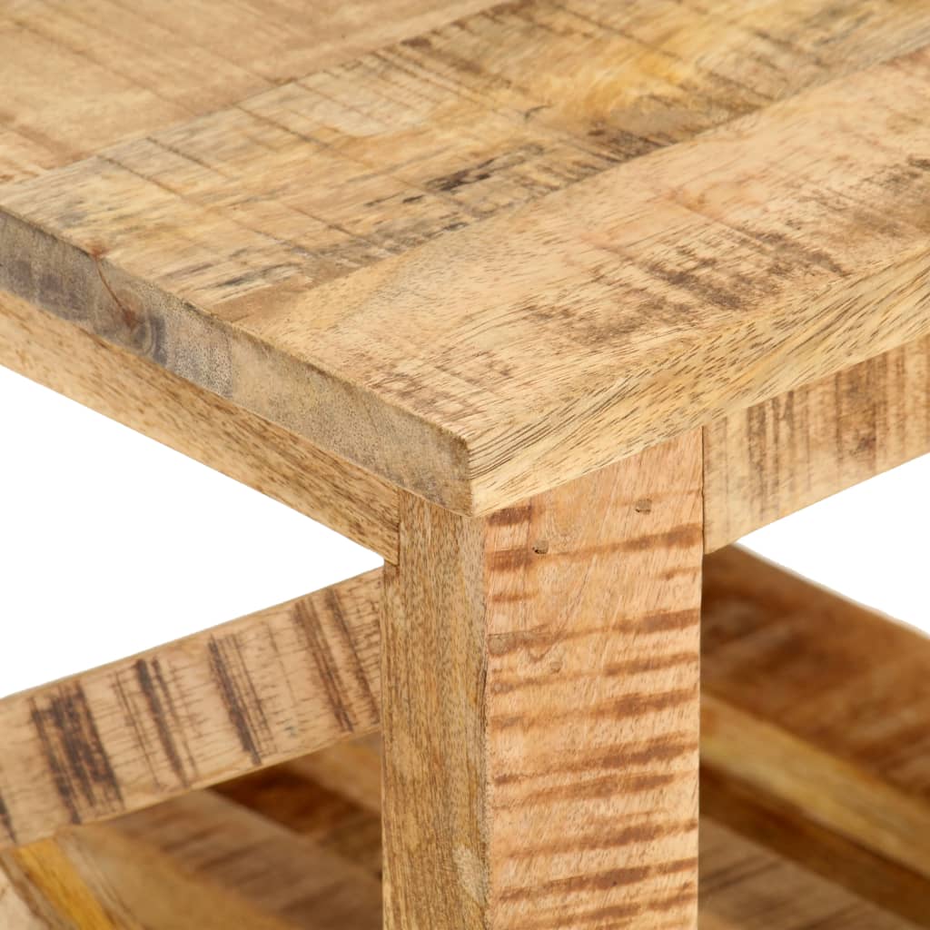 Table d'appoint avec roues 40x40x42 cm Bois de manguier brut Tables d'appoint vidaXL