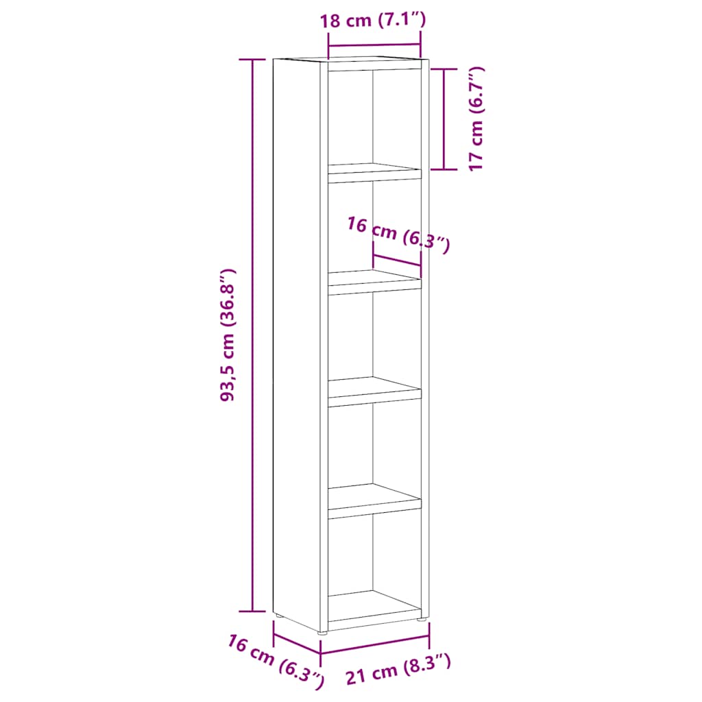 Armoires à CD 2 pcs Blanc 21x16x93,5 cm Aggloméré Fixations & meubles de rangement multimédia vidaXL