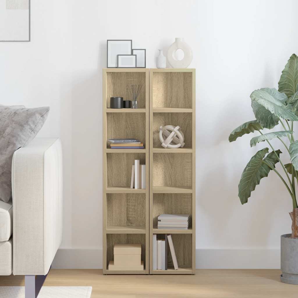 Armoires à CD 2 pcs Chêne sonoma 21x16x93,5 cm Aggloméré - XIOS