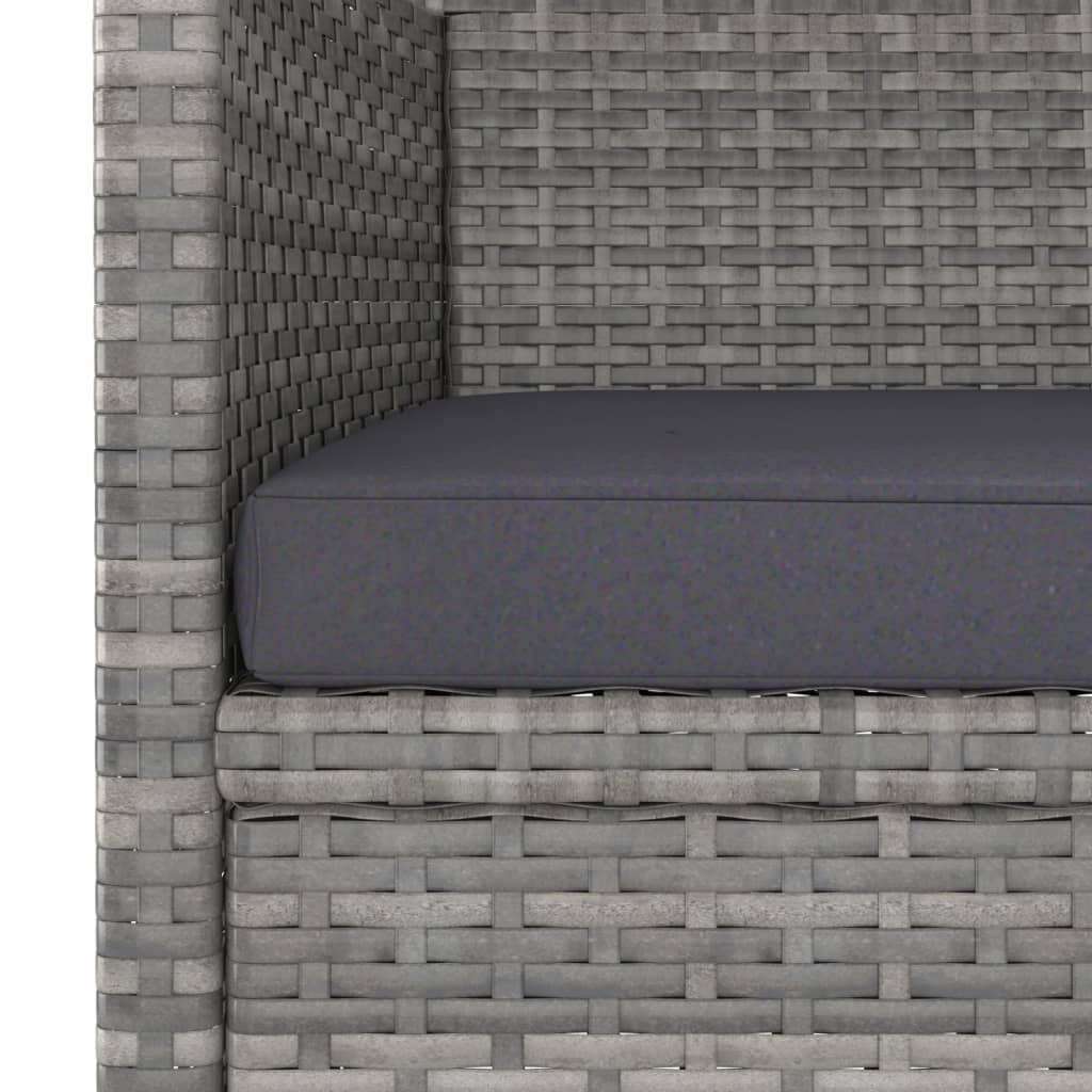 Jeu de chaise et tabouret de jardin 4 pcs Résine tressée Gris Chaises de jardin vidaXL
