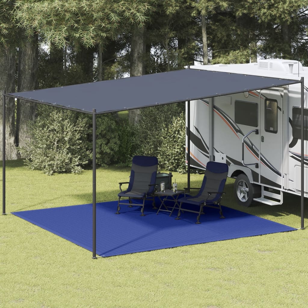 Tapis de tente 400x400 cm Bleu PEHD Accessoires de tente vidaXL
