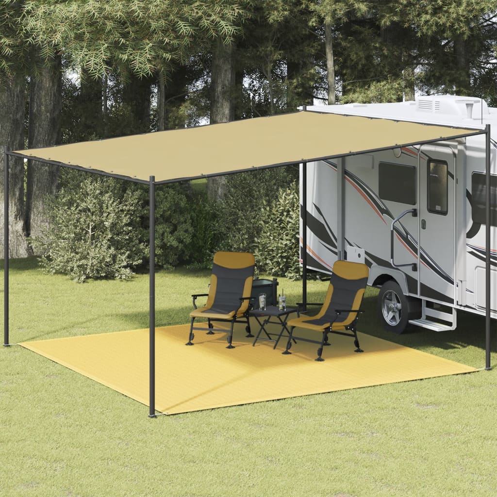 Tapis de tente 400x400 cm Beige Accessoires de tente vidaXL