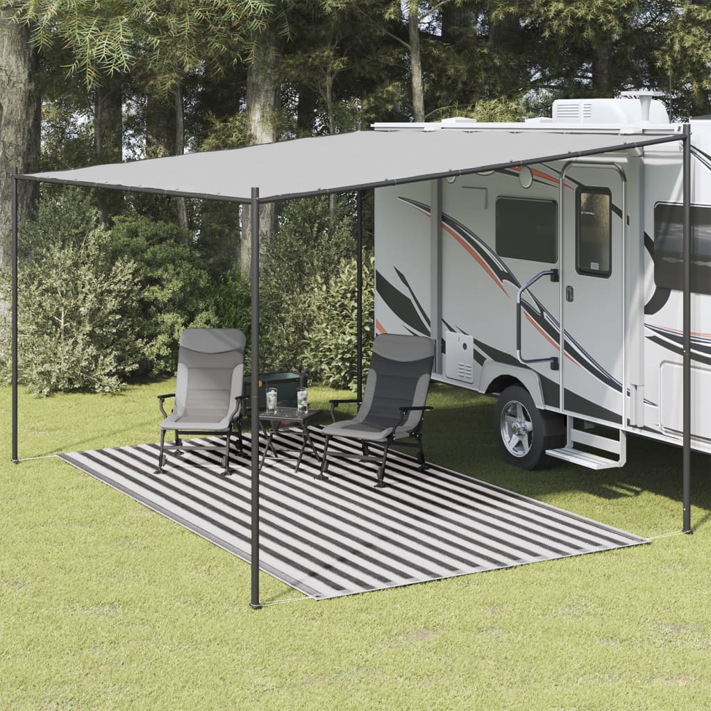 Tapis de tente 200x400 cm Anthracite et blanc Accessoires de tente vidaXL