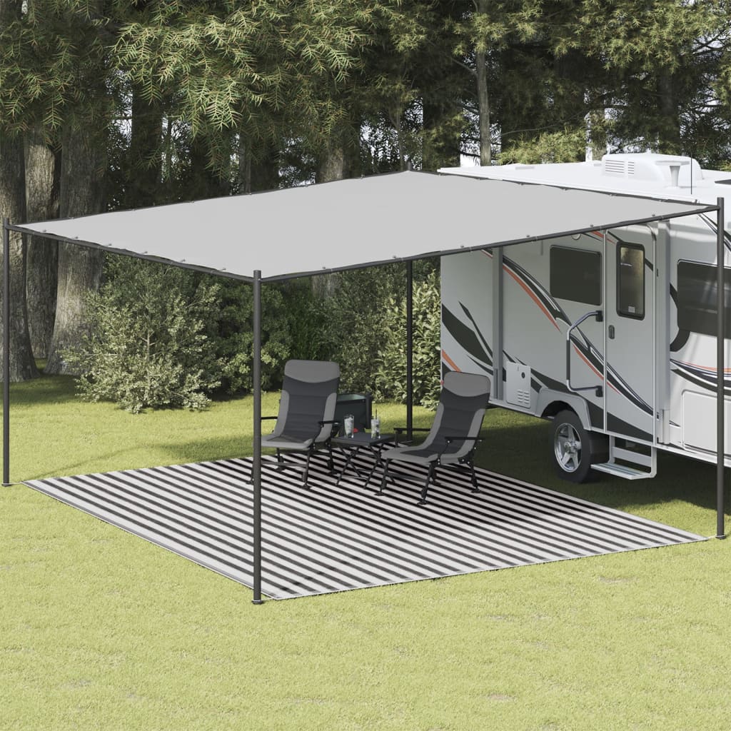 Tapis de tente anthracite et blanc 400x500 cm PEHD Accessoires de tente vidaXL