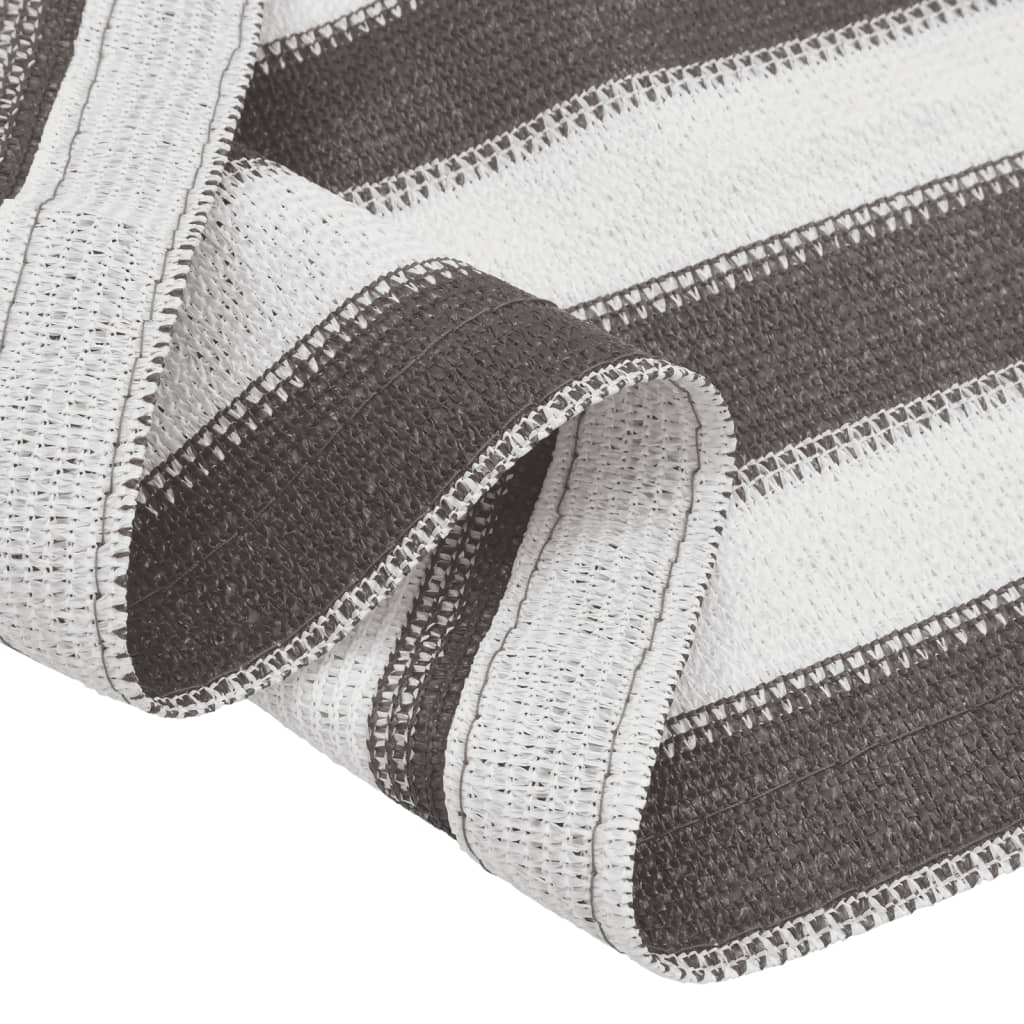 Tapis de tente anthracite et blanc 400x700 cm PEHD Accessoires de tente vidaXL