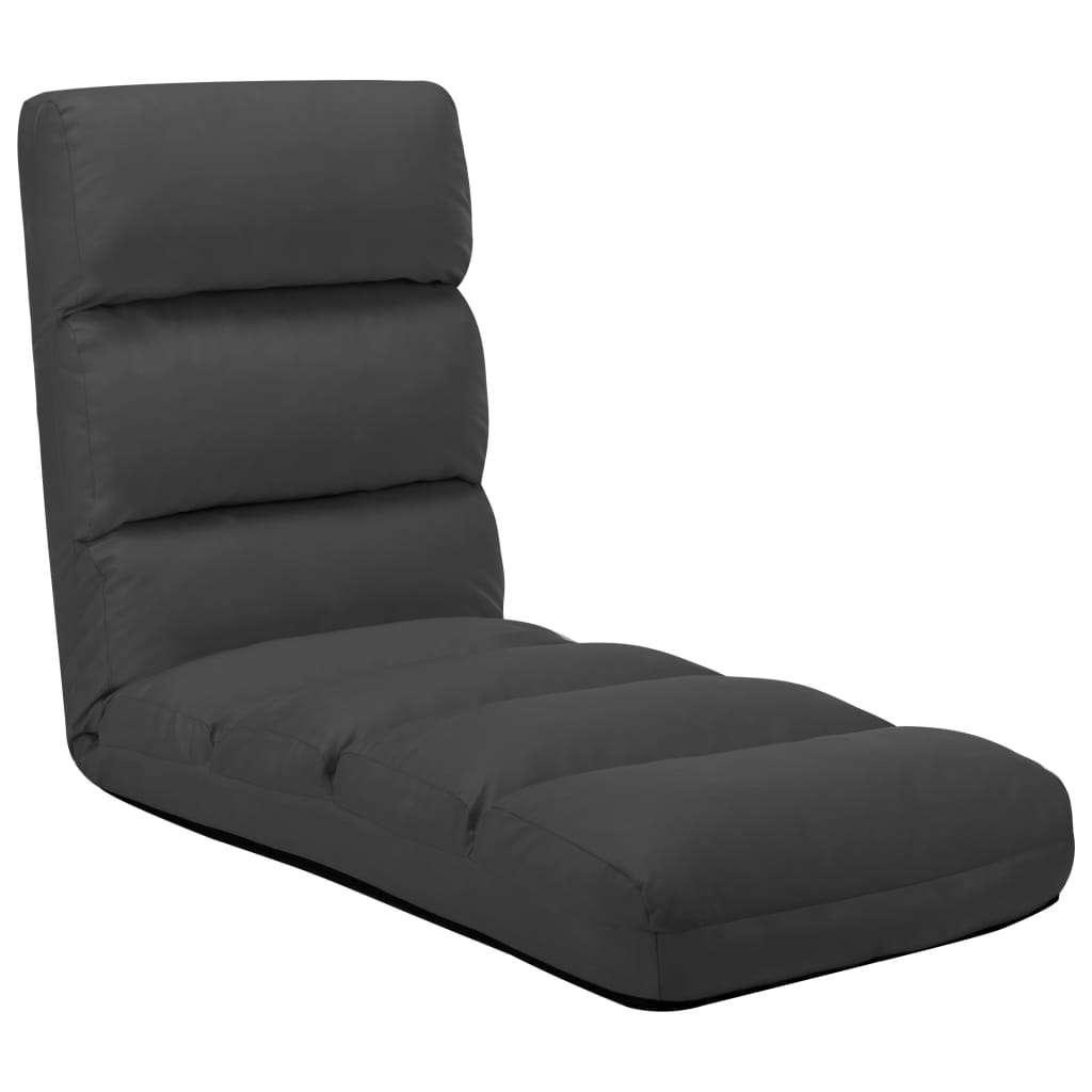 Chaise pliable de sol Anthracite Similicuir - XIOS