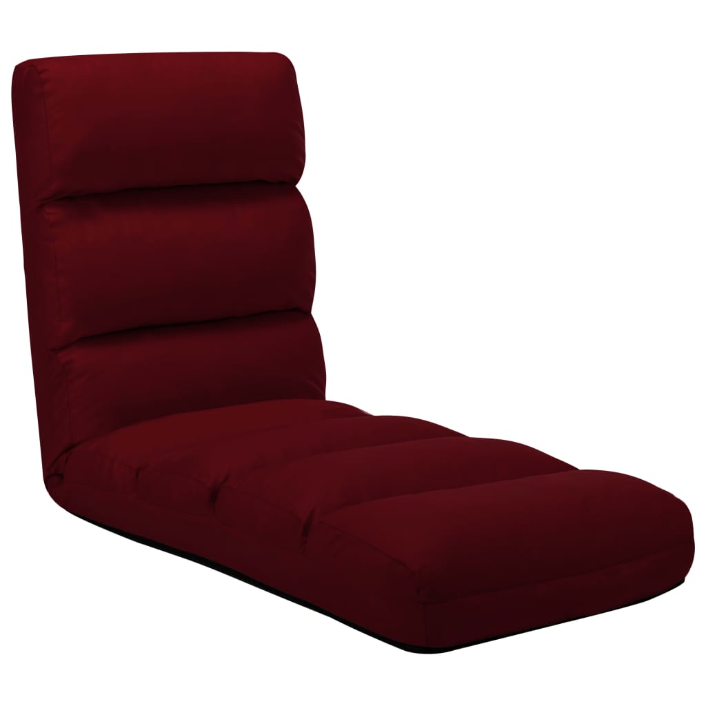 Chaise pliable de sol Rouge bordeaux Similicuir - XIOS