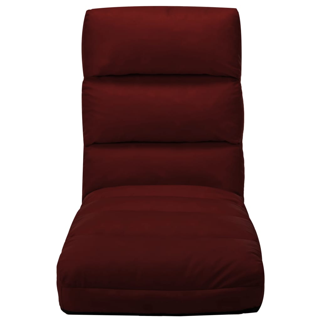 Chaise pliable de sol Rouge bordeaux Similicuir - XIOS