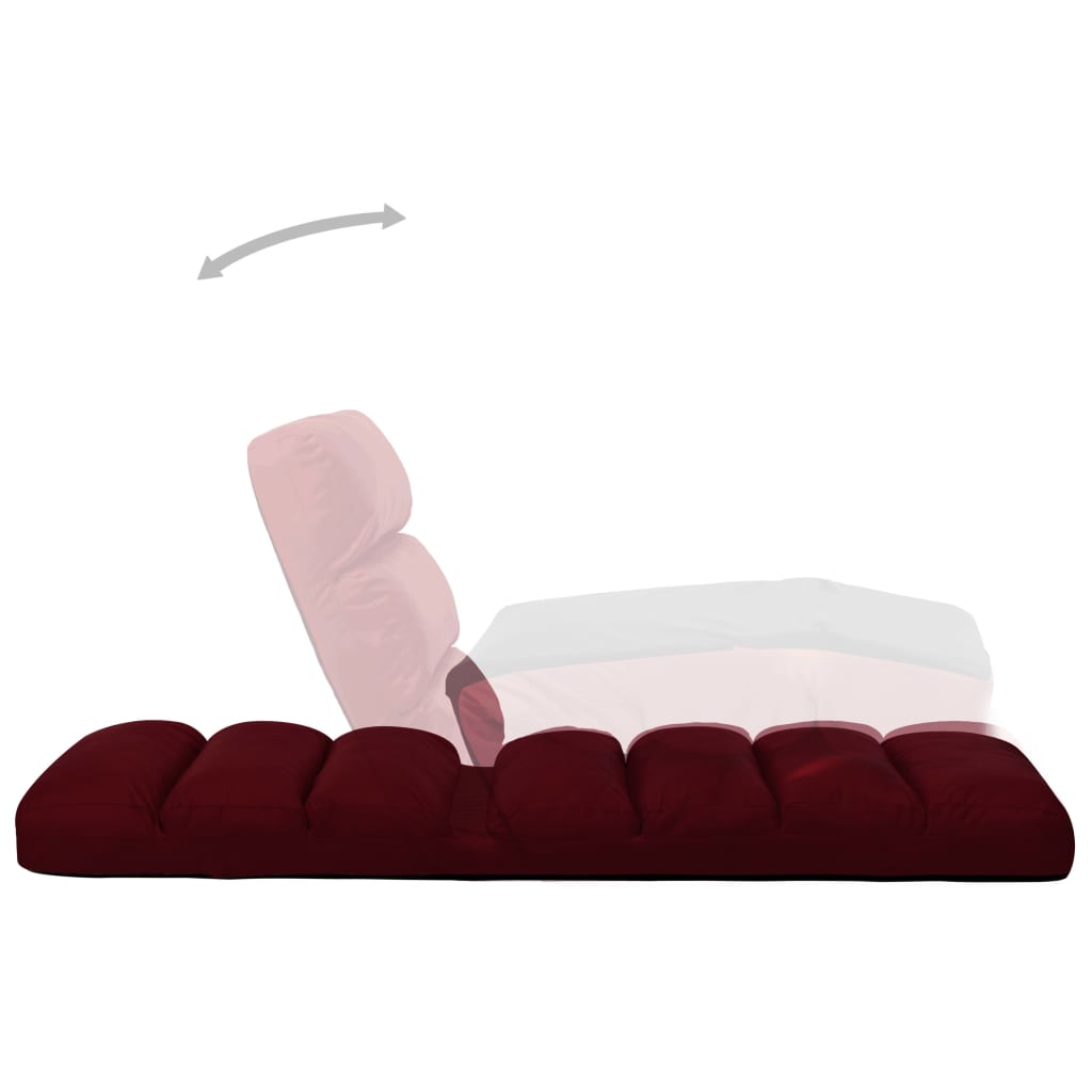 Chaise pliable de sol Rouge bordeaux Similicuir - XIOS