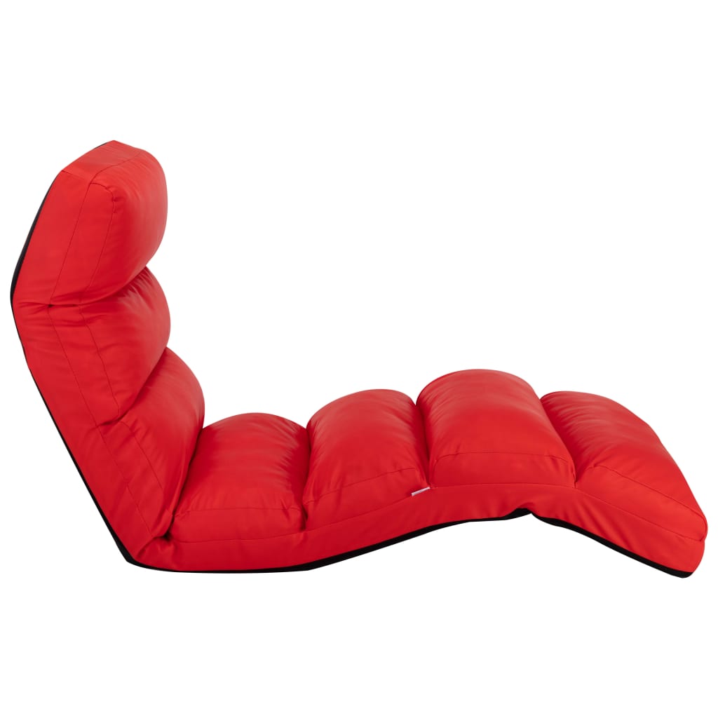 Chaise pliable de sol Rouge Similicuir - XIOS