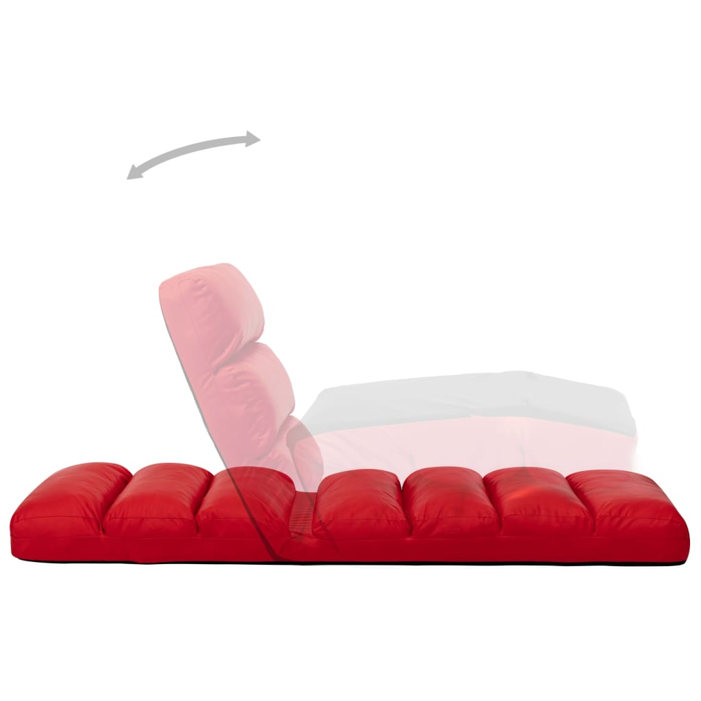 Chaise pliable de sol Rouge Similicuir - XIOS