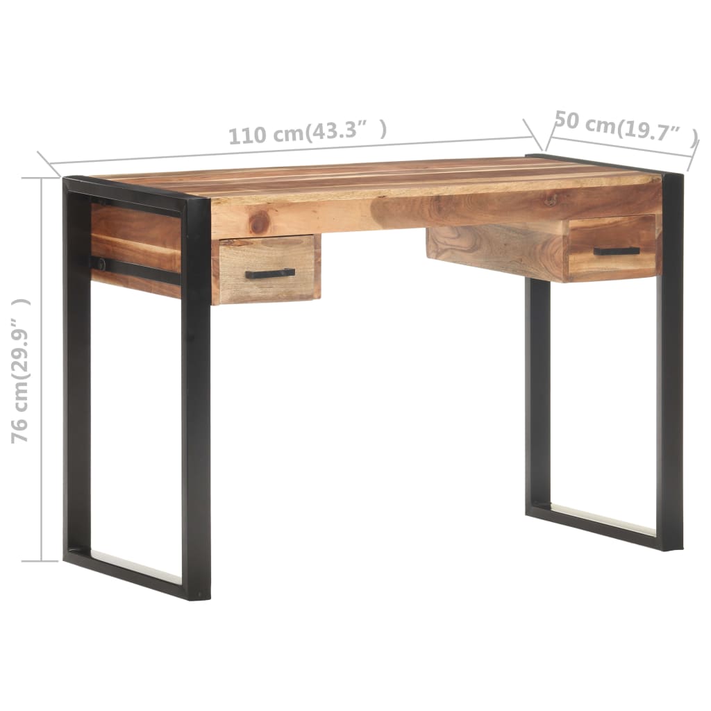 Bureau 110x50x76 cm Bois solide - XIOS