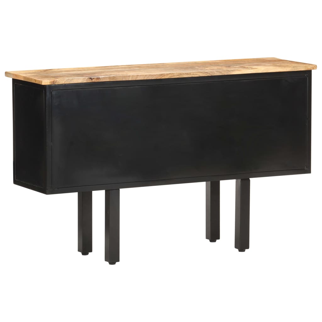Buffet 110x30x65 cm Bois de manguier massif brut et acier XIOS