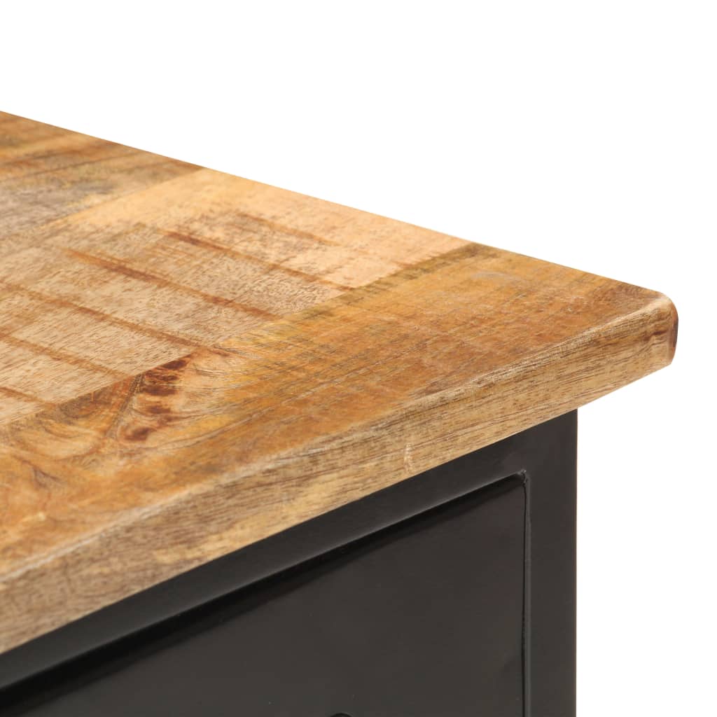 Buffet 110x30x65 cm Bois de manguier massif brut et acier XIOS