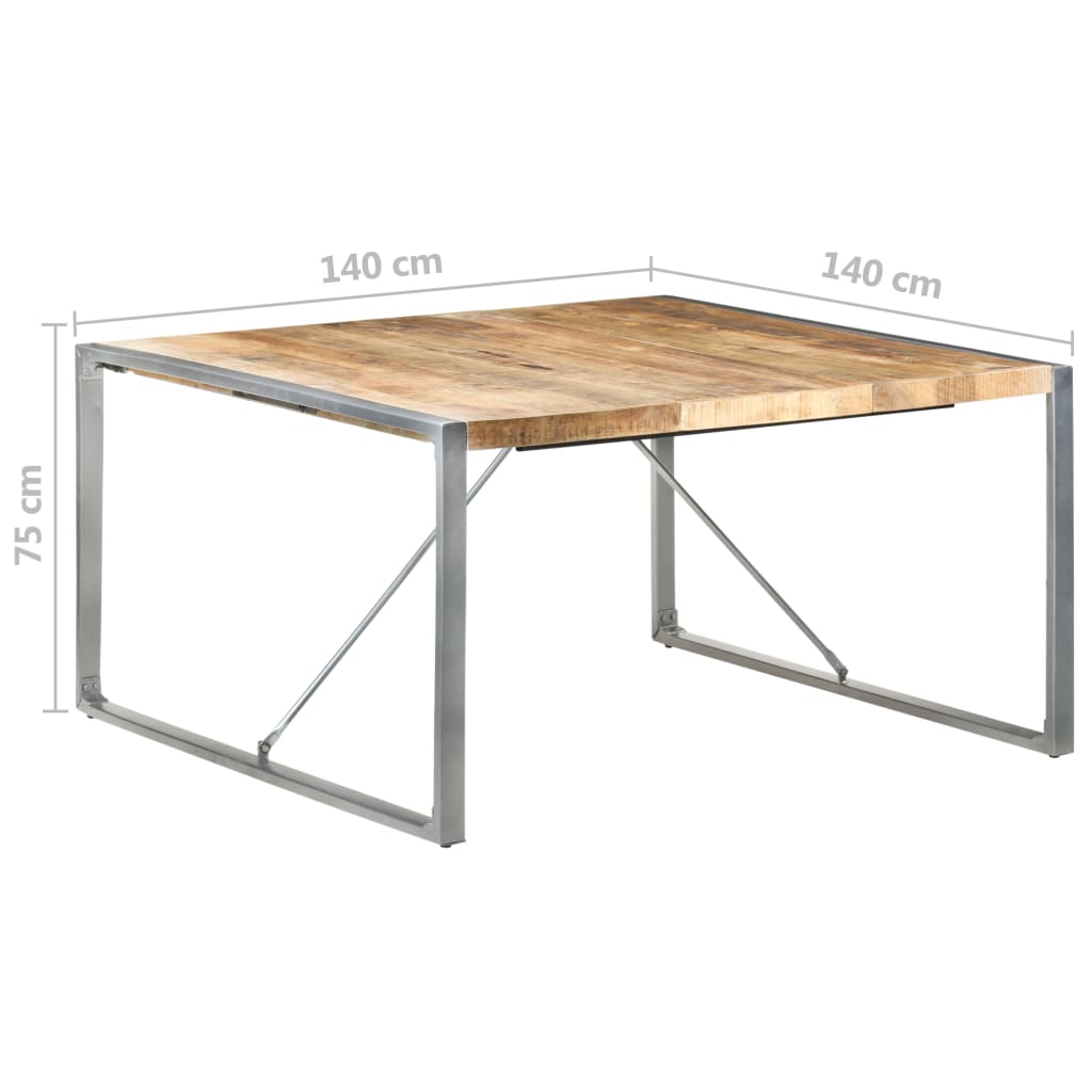 Table à manger 140x140x75 cm Bois de manguier brut - XIOS