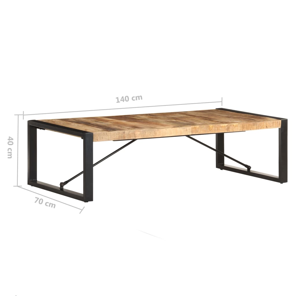 Table basse 140x70x40 cm Bois de manguier brut - XIOS