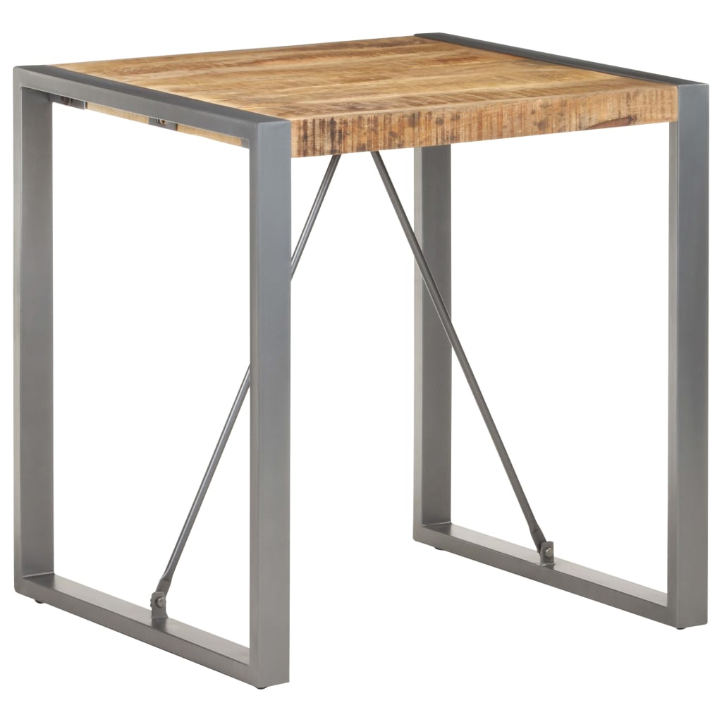Table de salle à manger 70x70x75cm Bois de manguier massif brut