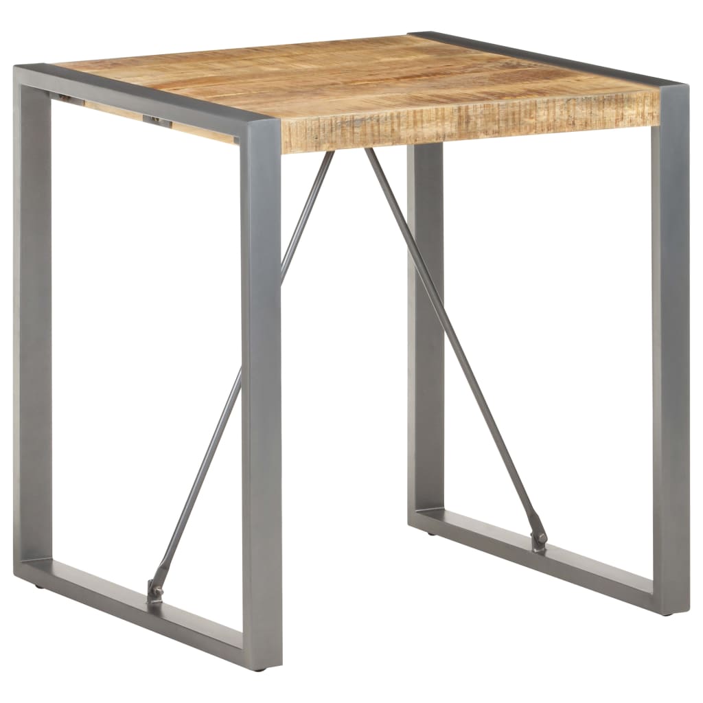 Table de salle à manger 70x70x75cm Bois de manguier massif brut