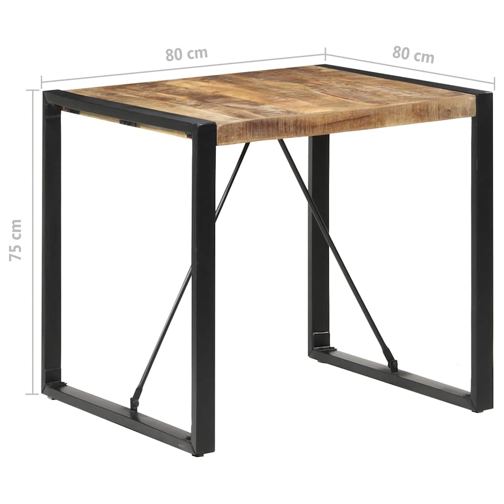 Table à manger 80x80x75 cm Bois de manguier brut