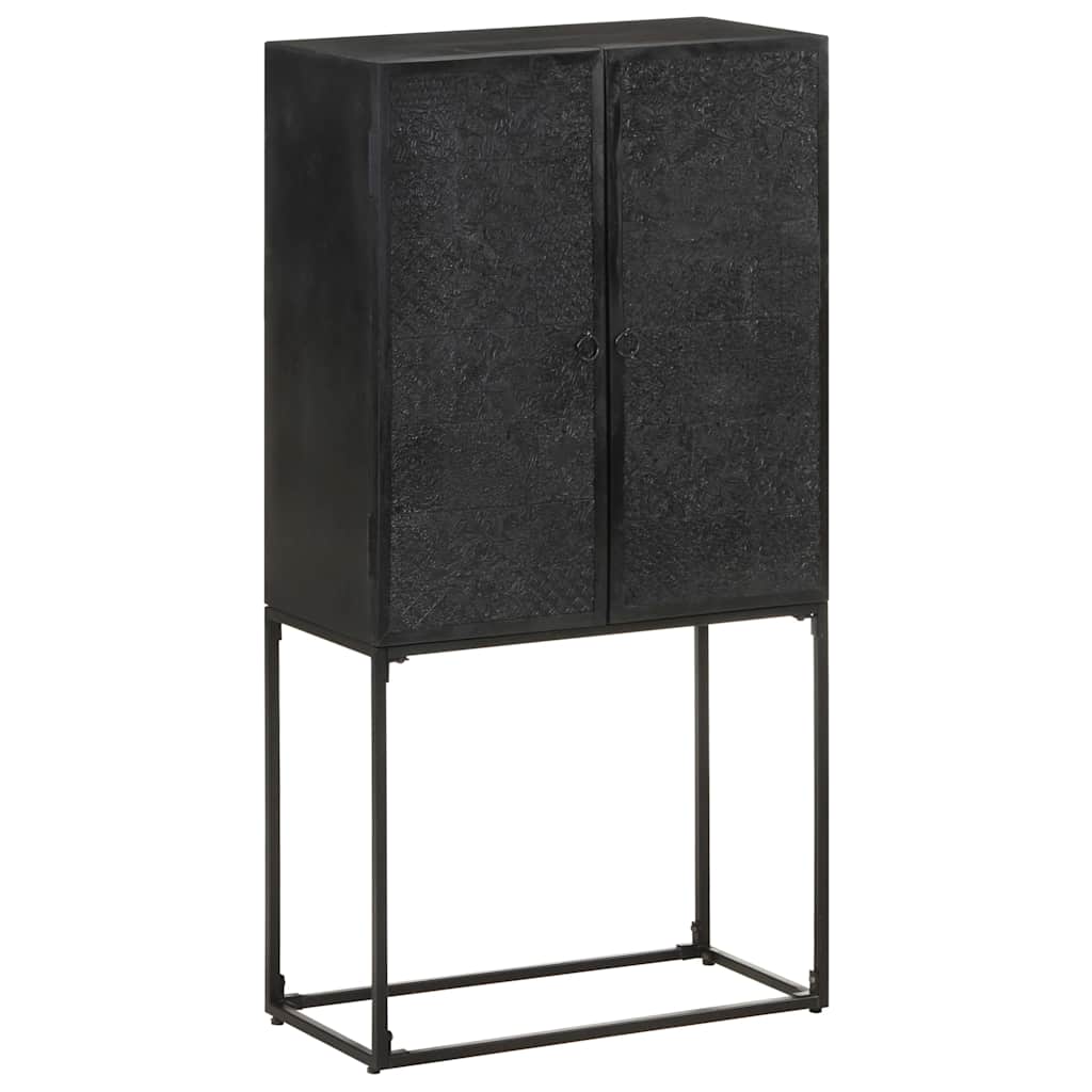 Buffet Noir 60x30x120 cm Bois massif d'acacia et de manguier