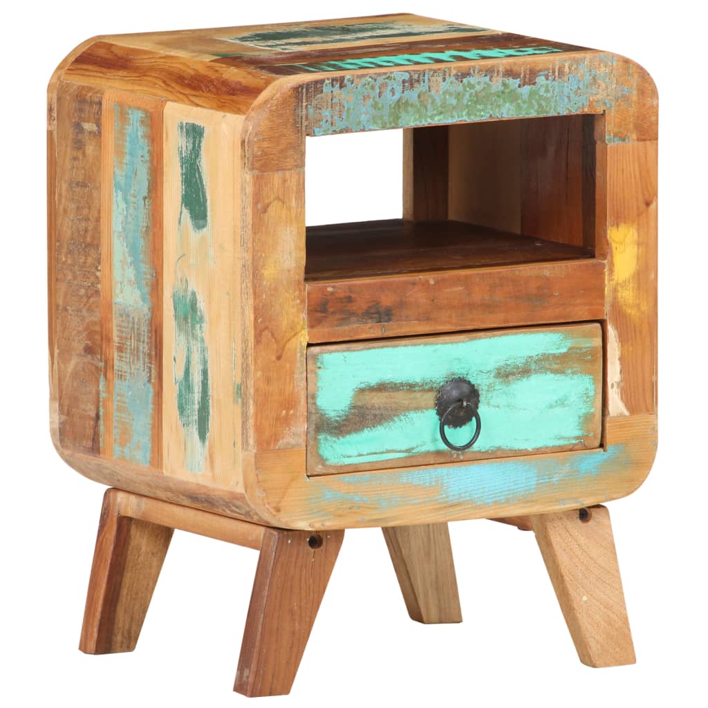 Table de chevet 30x30x41 cm Bois de récupération massif - XIOS