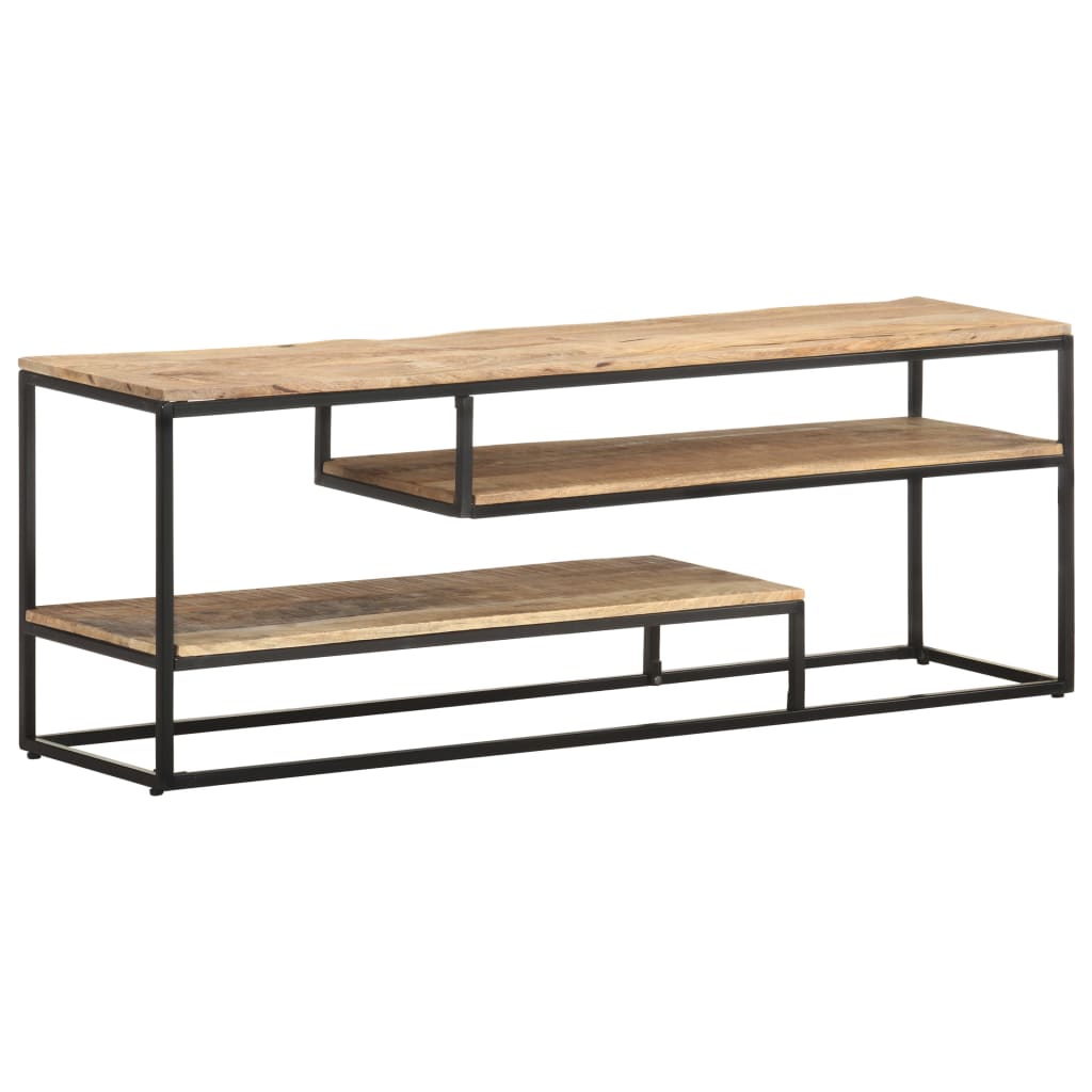 Meuble TV 130x30x45 cm Bois de manguier brut - XIOS
