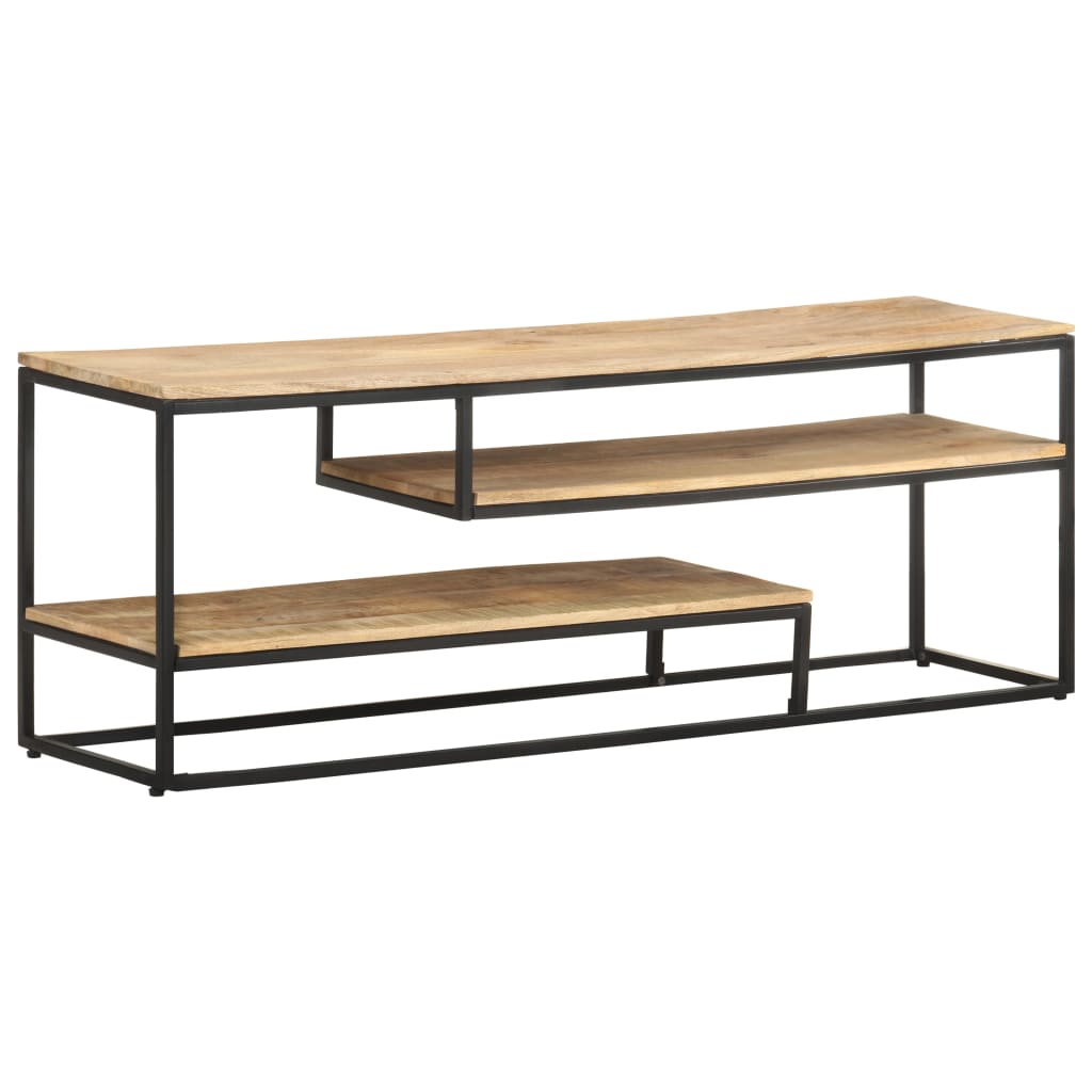 Meuble TV 130x30x45 cm Bois de manguier brut - XIOS