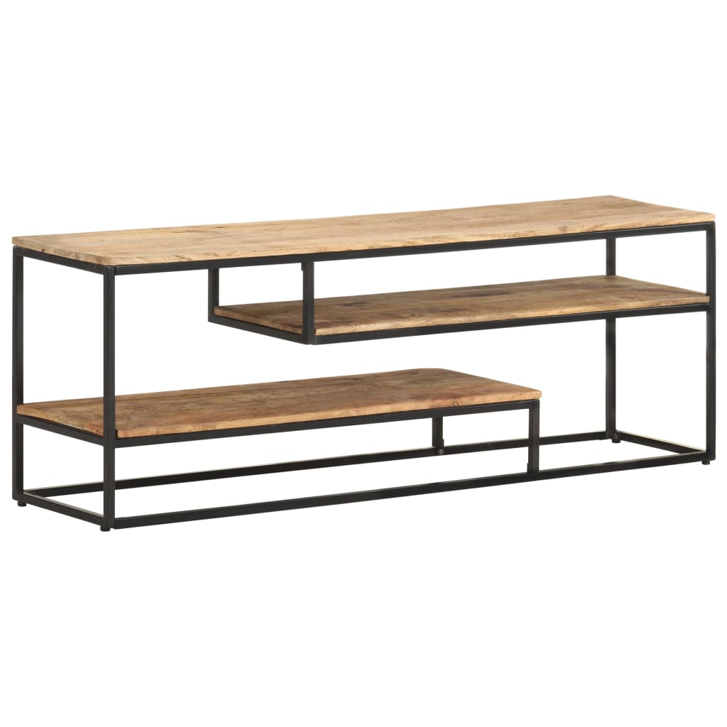 Meuble TV 130x30x45 cm Bois de manguier brut - XIOS