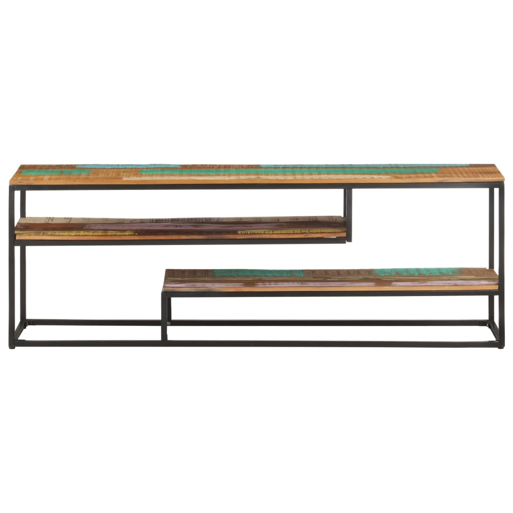 Meuble TV 130x30x45 cm Bois de récupération massif - XIOS