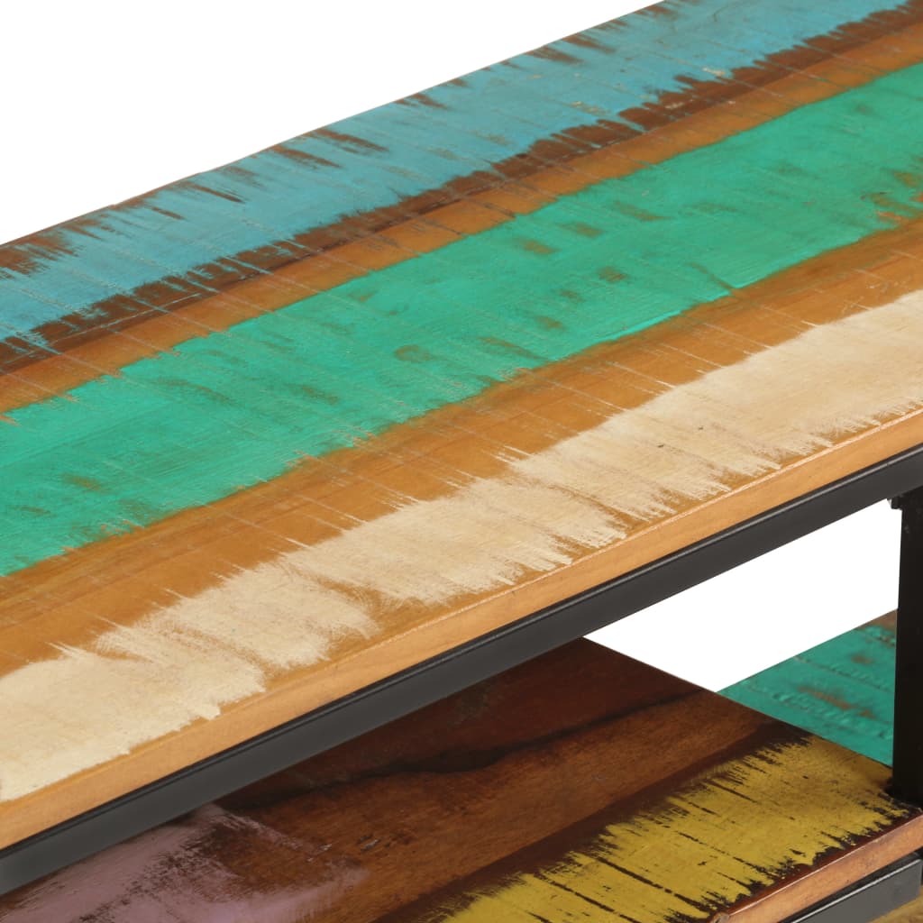Meuble TV 130x30x45 cm Bois de récupération massif - XIOS