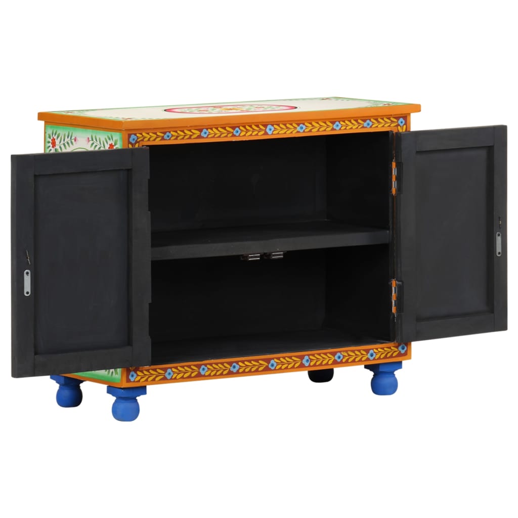 Buffet peint à la main 70x35x60 cm Bois de manguier solide - XIOS