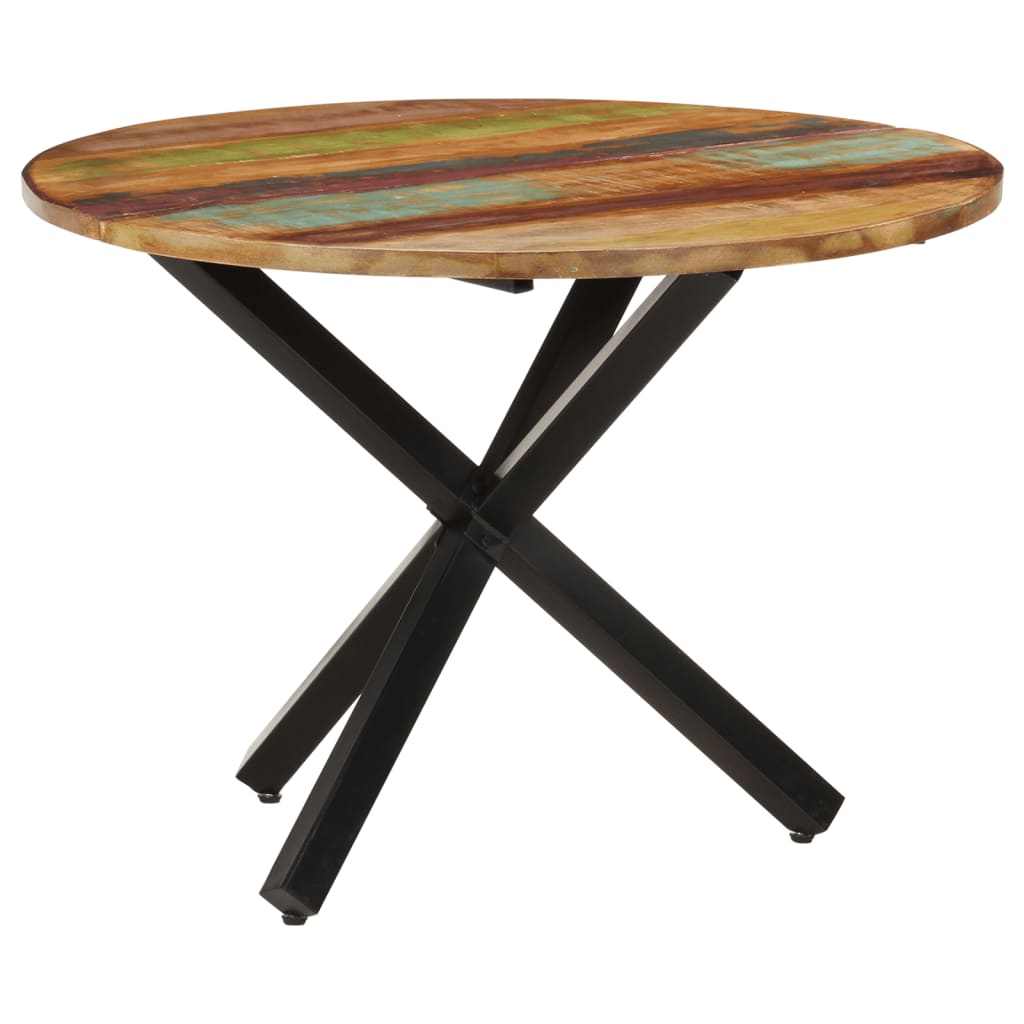 Table à dîner ronde 100x100x75 cm Bois de récupération massif