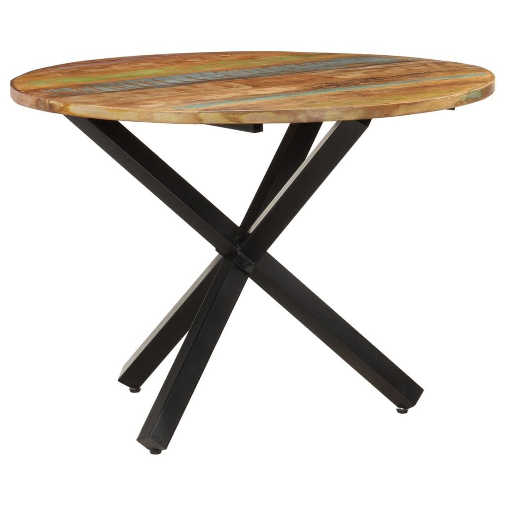 Table à dîner ronde 100x100x75 cm Bois de récupération massif