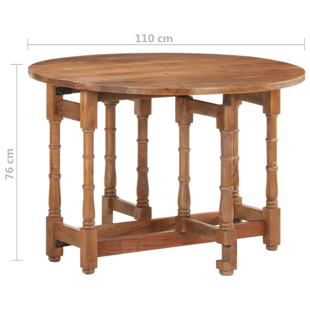 Table à manger Rond 110x76 cm Bois de manguier massif - XIOS