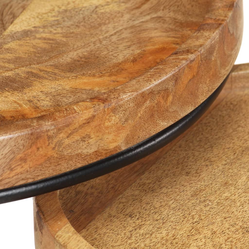 Ensemble de table basse 2 pcs bois de manguier massif et acier - XIOS